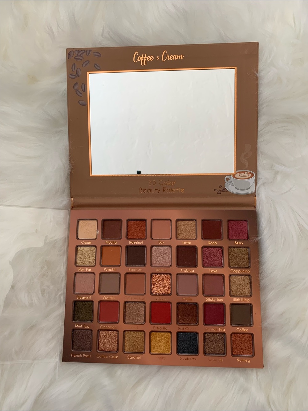 Coffee & Cream 35-Color Eyeshadow Palette — Warm Brown & Cream Tones